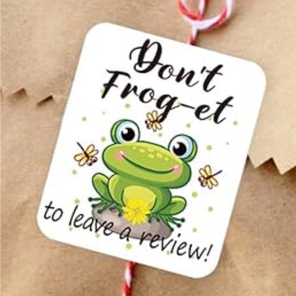 50 Cute Frog Review Reminder Sticker